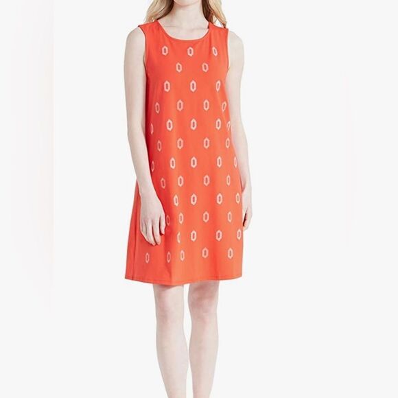 Nic + Zoe poppy stretch knit embroidered medallion shirt midi dress. Small. - Picture 1 of 8